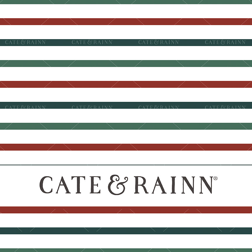 A simple red and green pin stripe seamless pattern design on a white background.