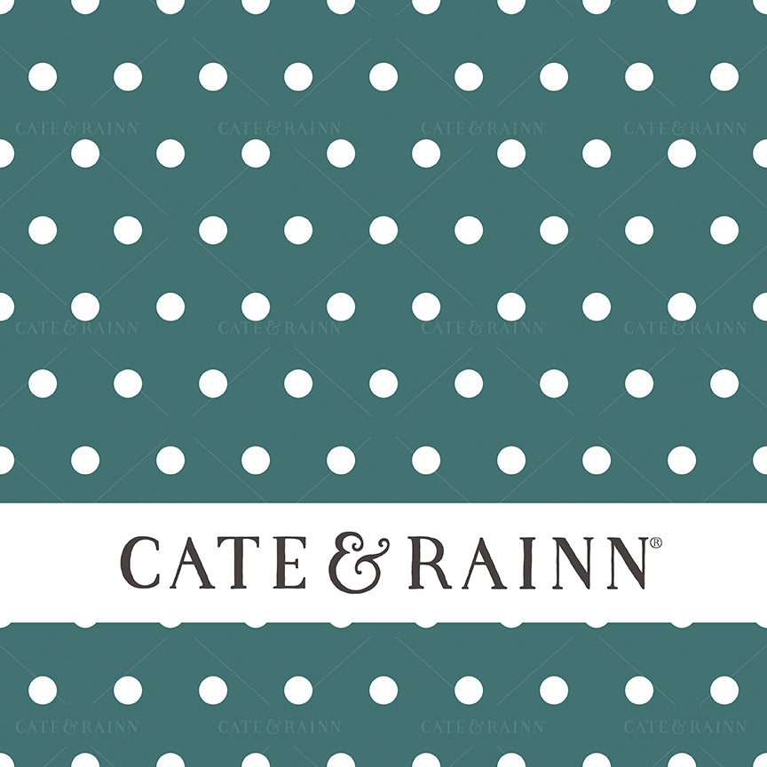 A teal and white polka dot seamless pattern design.