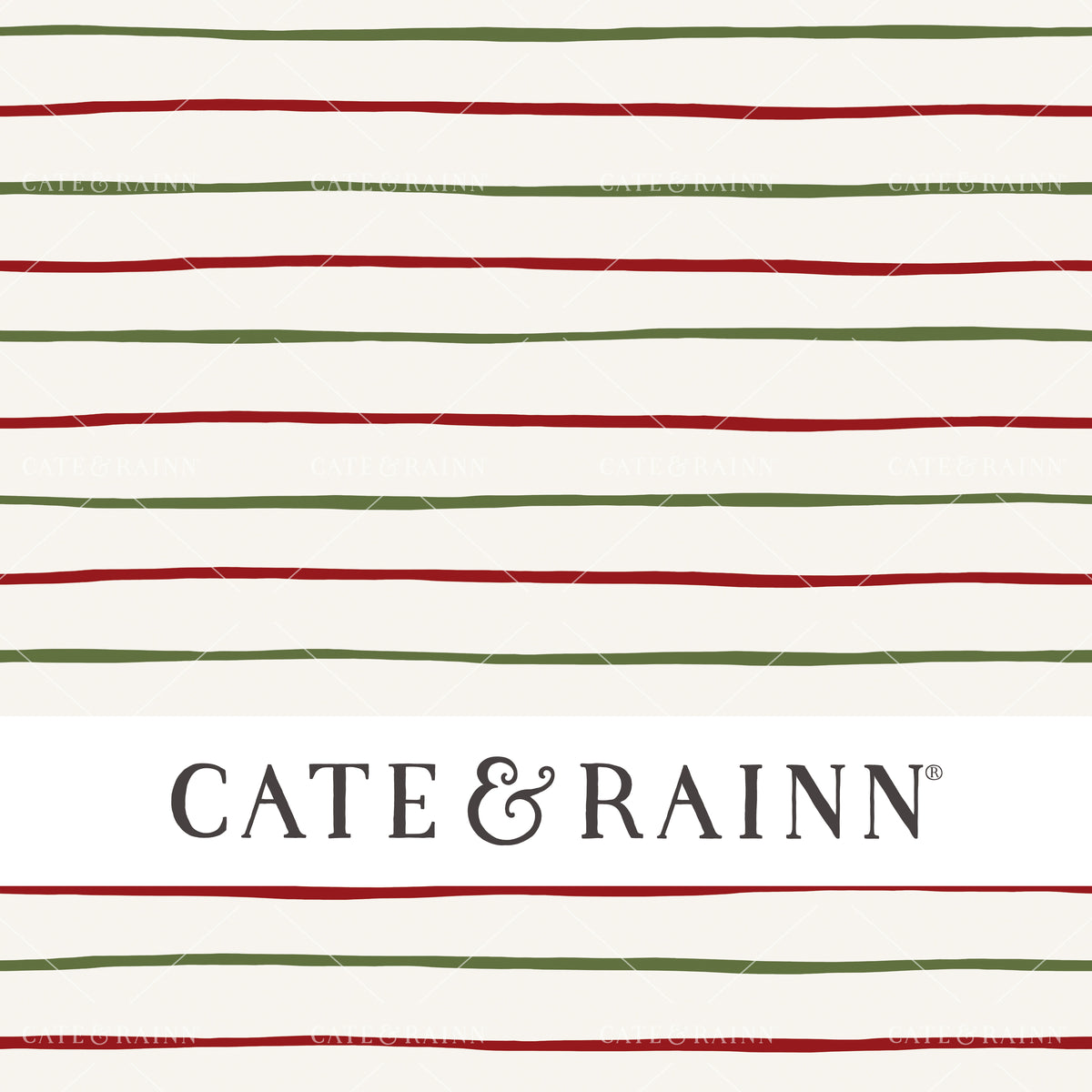 Classic Christmas Simple Stripe Seamless Design by Cate and Rainn® ©2023 Cate &amp; Rainn®