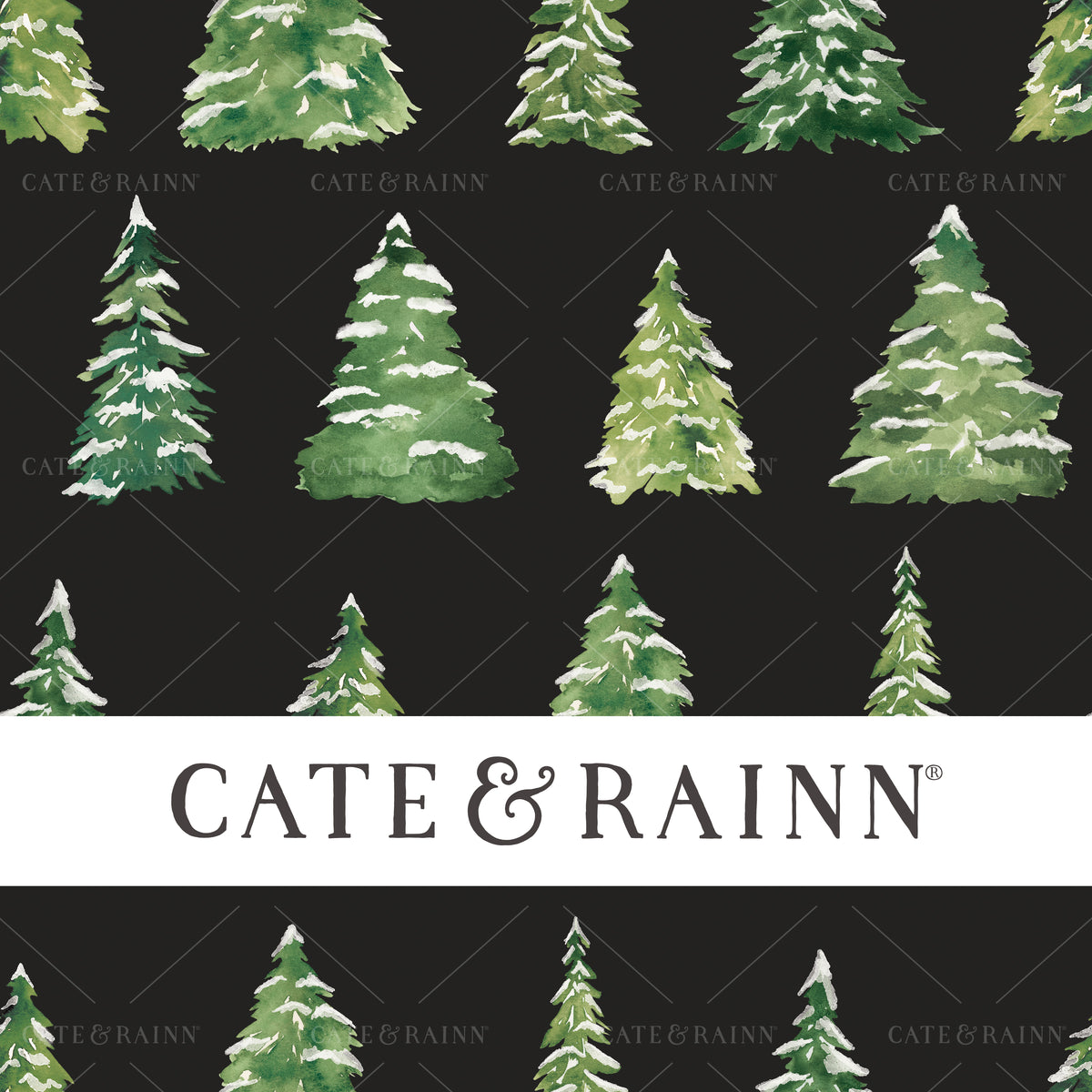 Christmas Tree Seamless Pattern by Cate and Rainn® ©2023 Cate &amp; Rainn®