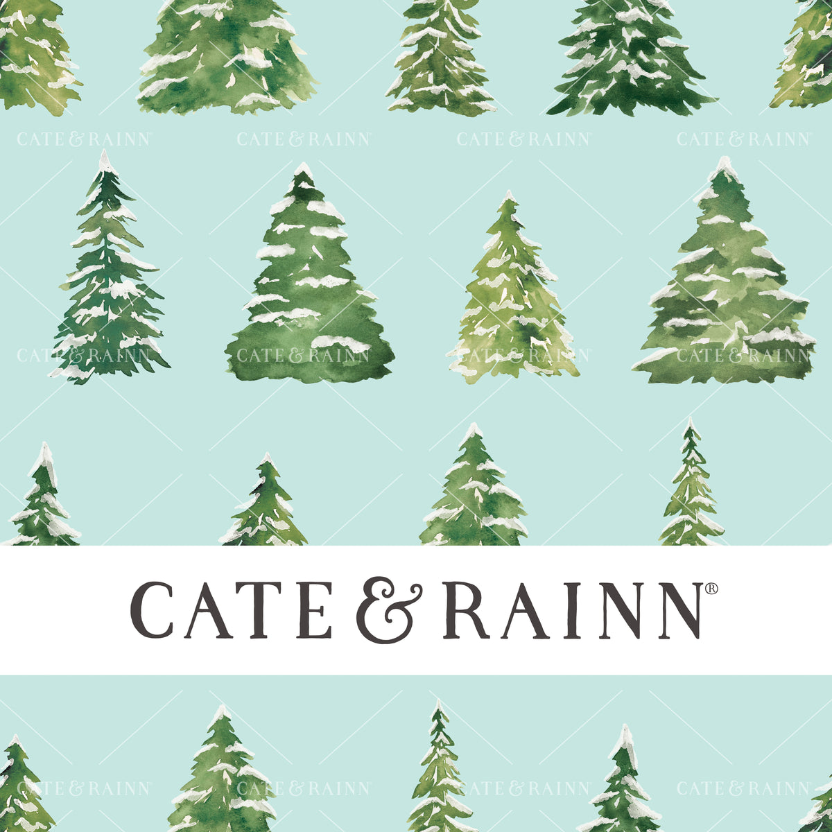 Christmas Tree Seamless Pattern by Cate and Rainn® ©2023 Cate &amp; Rainn®