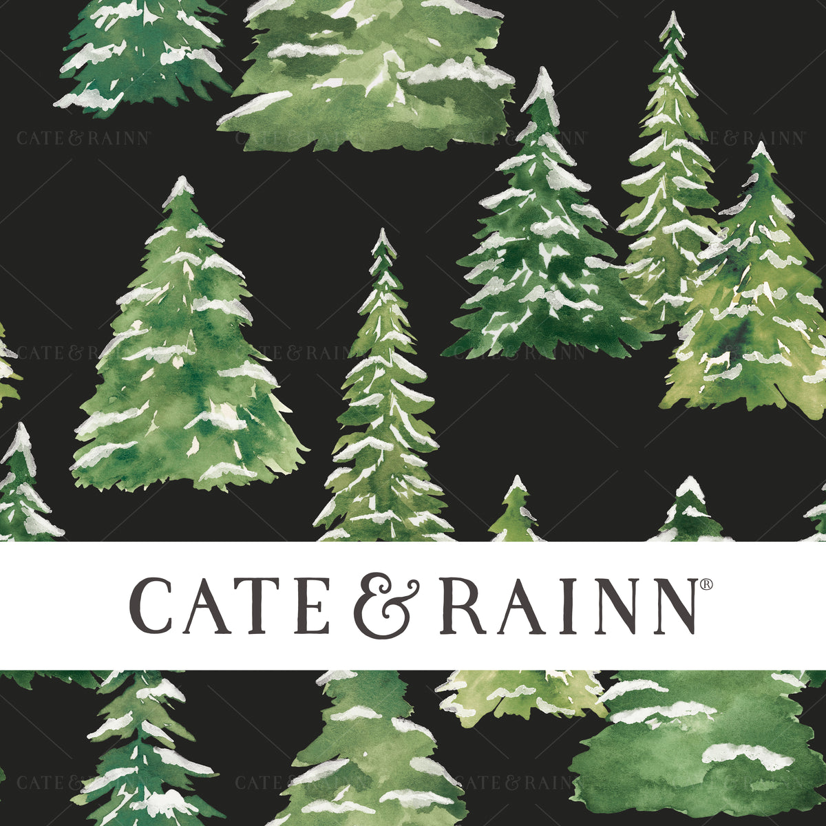 Winter Wonderland Forest Seamless Pattern by Cate and Rainn® ©2023 Cate &amp; Rainn®