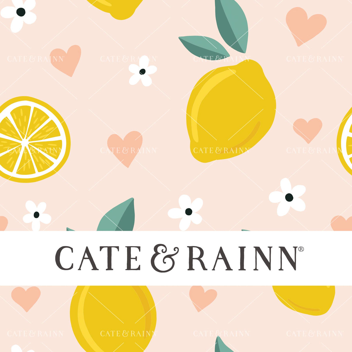 Pink Lemons and Hearts Seamless Pattern | Lemon Squeezy Collection