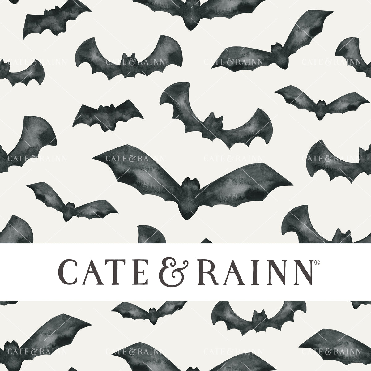 Spooky Bats on Off-White Halloween Seamless Pattern | Little Boo Collection