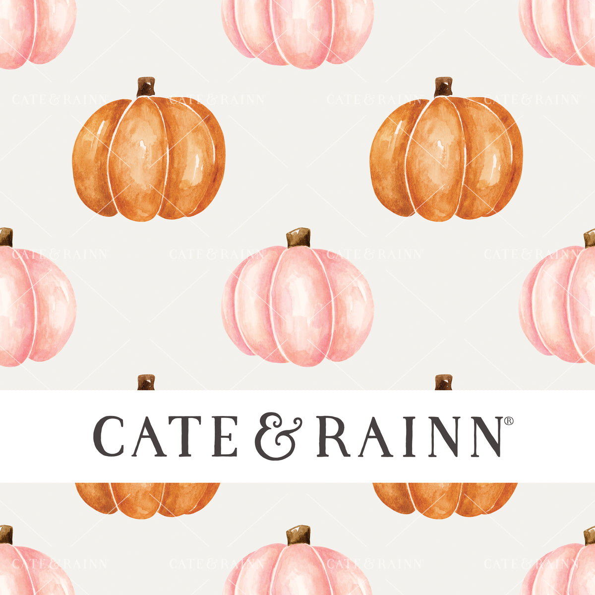 Watercolor Pumpkins Seamless Pattern by Cate and Rainn®