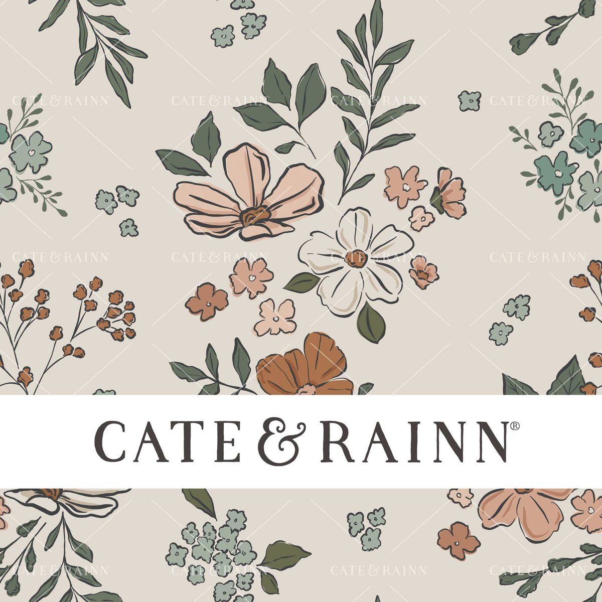 Simple Floral on Cream Seamless Pattern | Montana Bloom Collection