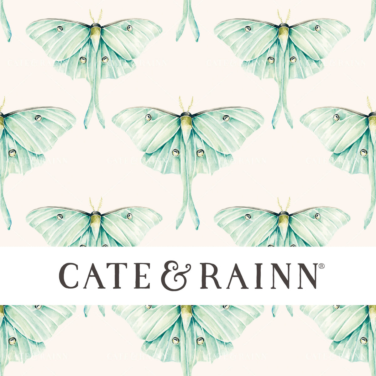 Watercolor Luna Moths Seamless Pattern | Moonlit Hollow Collection