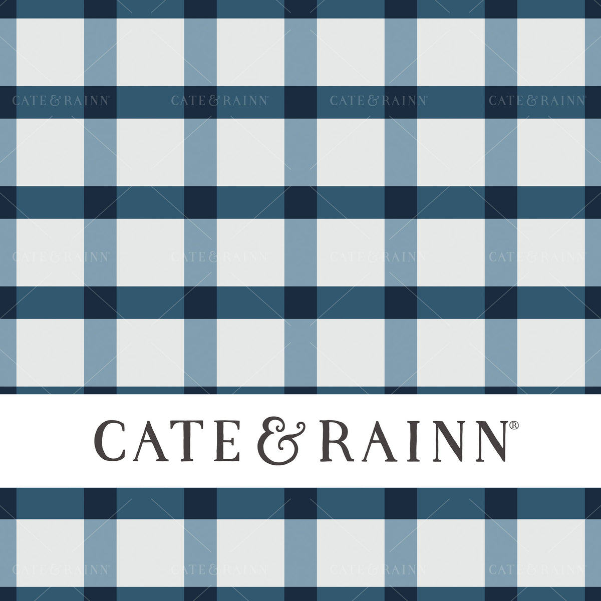 Blue and Gray Plaid Seamless Pattern | Nightfall Floral Collection