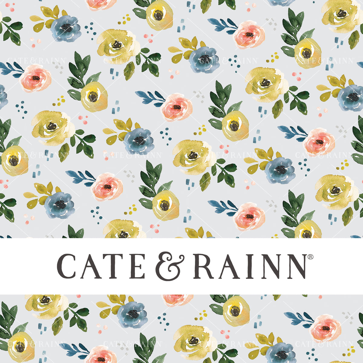 Watercolor Roses on Light Gray Seamless Pattern | Nightfall Floral Collection