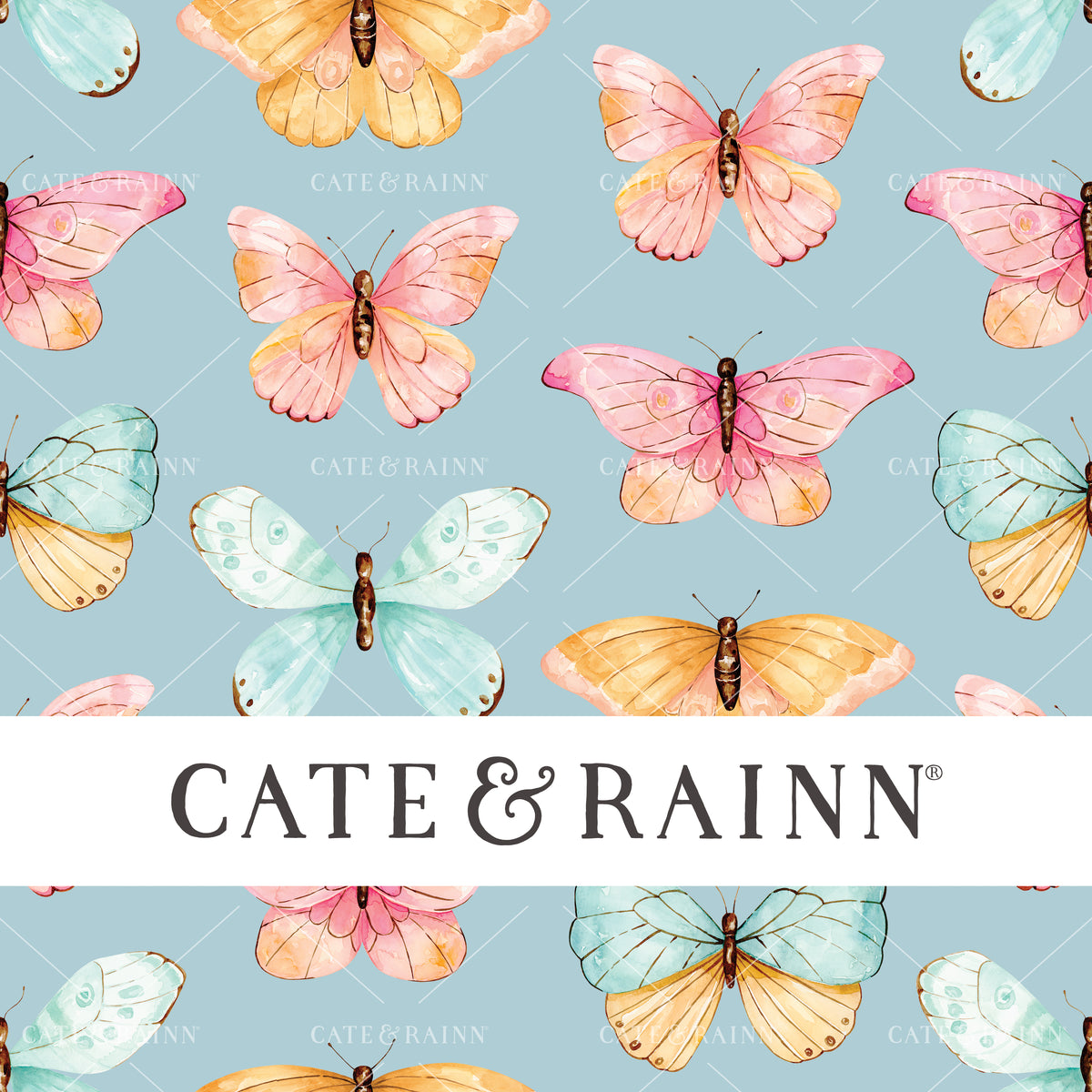Colorful Watercolor Butterfly and Moths Seamless Pattern File by Cate and Rainn®