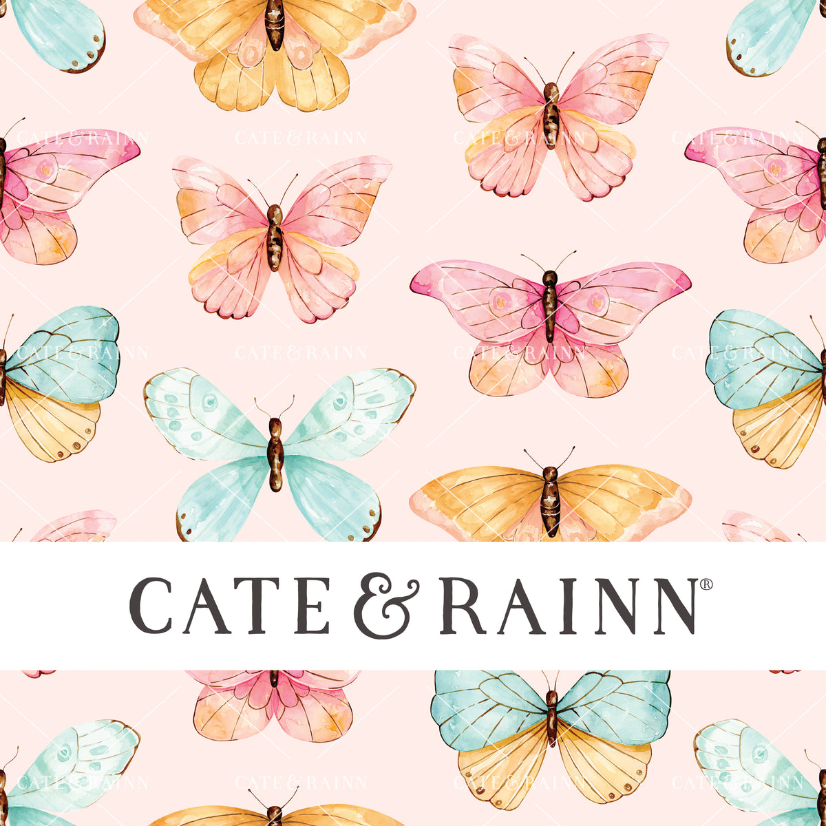 Colorful Watercolor Butterfly and Moths Seamless Pattern File by Cate and Rainn®