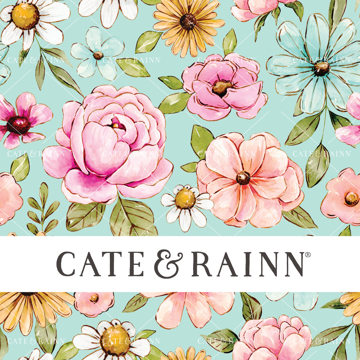 Colorful Summer Floral Seamless Pattern by Cate and Rainn®