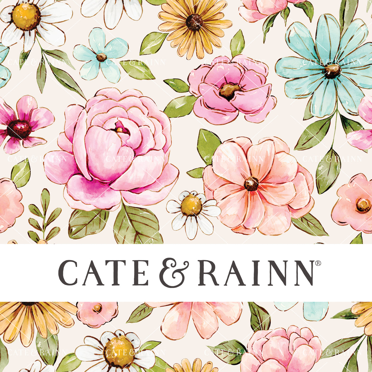 Colorful Summer Floral Seamless Pattern by Cate and Rainn®