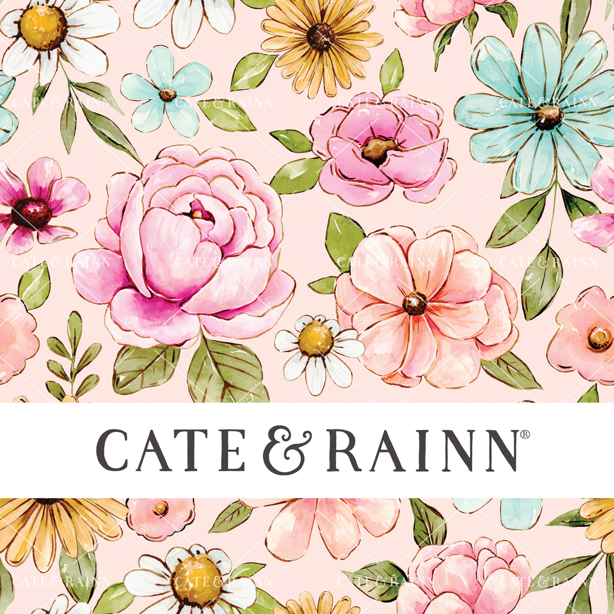 Colorful Summer Floral Seamless Pattern by Cate and Rainn®