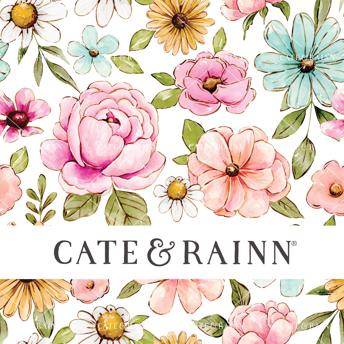 Colorful Summer Floral Seamless Pattern by Cate and Rainn®