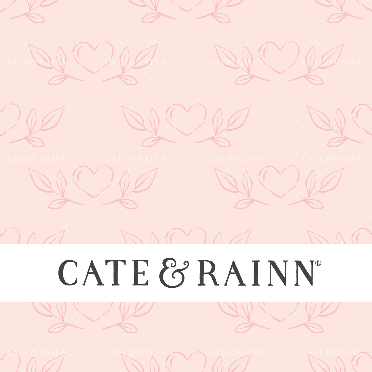 Simple Whimsical Sketched Heart Seamless Pattern File by Cate and Rainn®