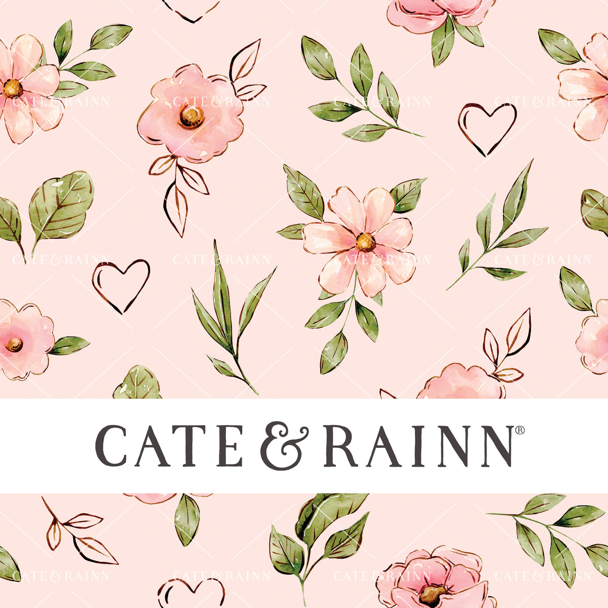 Whimsical Petite Pink Floral Seamless Pattern File by Cate and Rainn®