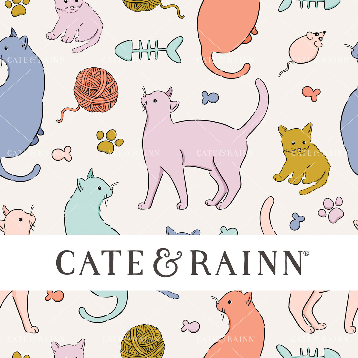 Colorful Cats Seamless Pattern | Pet Shop Collection