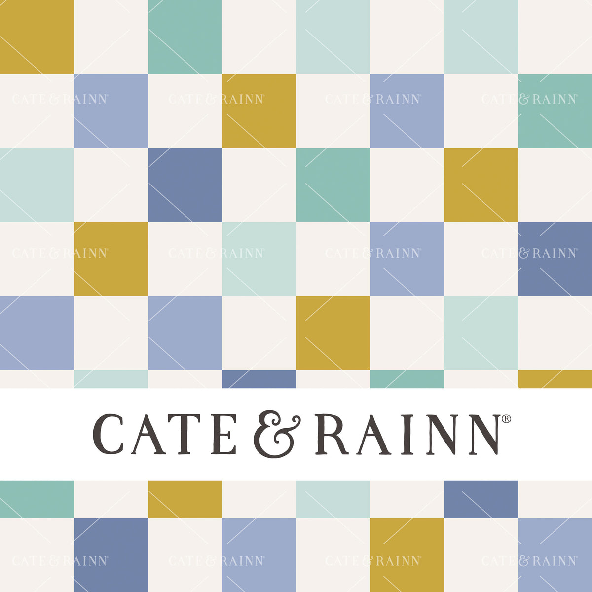 Blue and Yellow Checkered Seamless Pattern | Pet Shop Collection