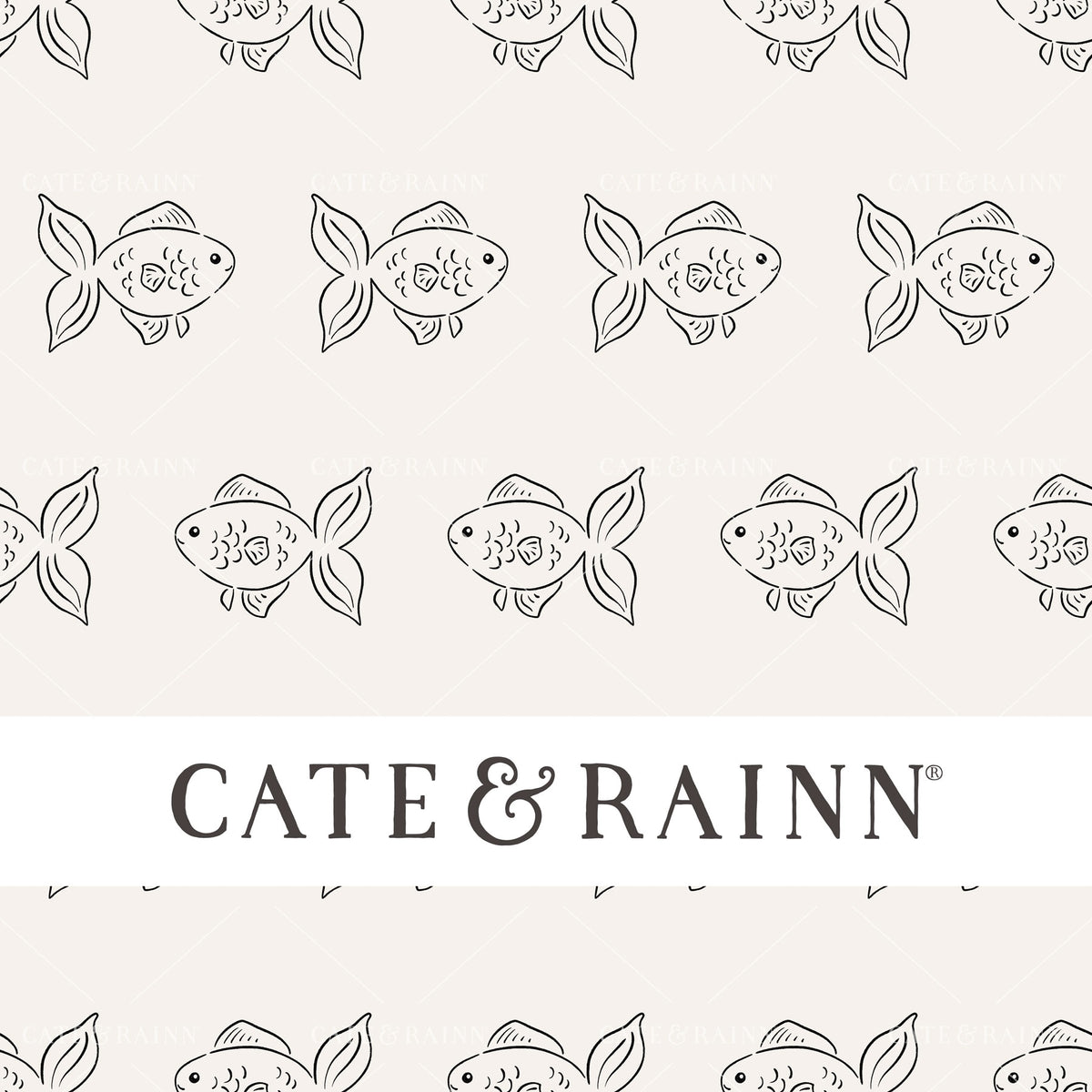 Sketched Line Art GoldFish Seamless Pattern | Pet Shop Collection