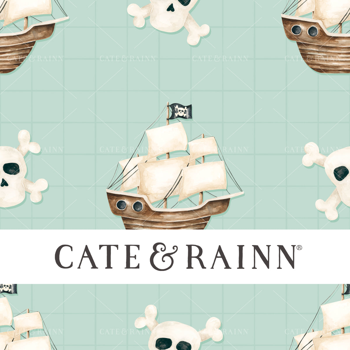 Hand-painted Pirates Ahoy Seamless Pattern by Cate &amp; Rainn®