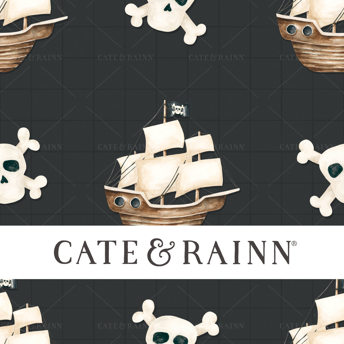Hand-painted Pirates Ahoy Seamless Pattern by Cate &amp; Rainn®