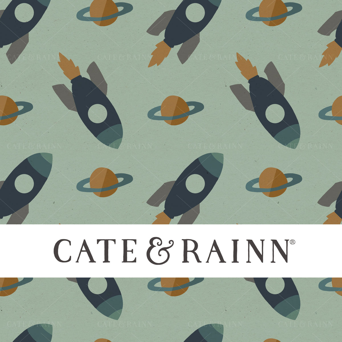 Retro Rocket Ship Seamless Pattern | Retro Kids Collection