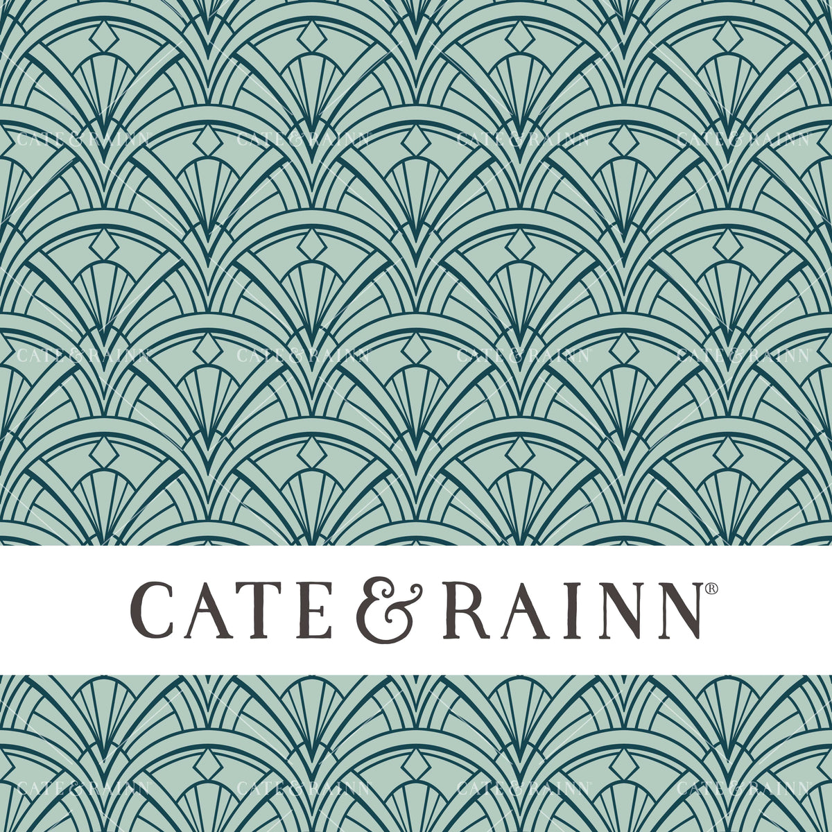 Modern Ornate Art Deco Blue Seamless Pattern | Tropical Jungle Collection