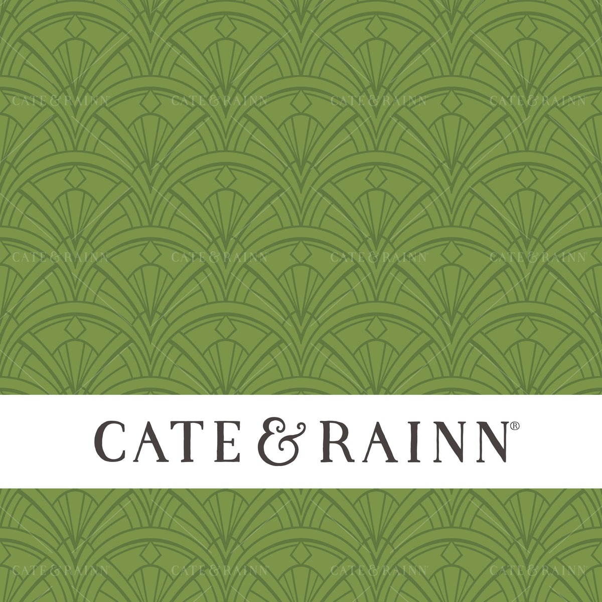 Modern Ornate Art Deco Green Seamless Pattern | Tropical Jungle Collection