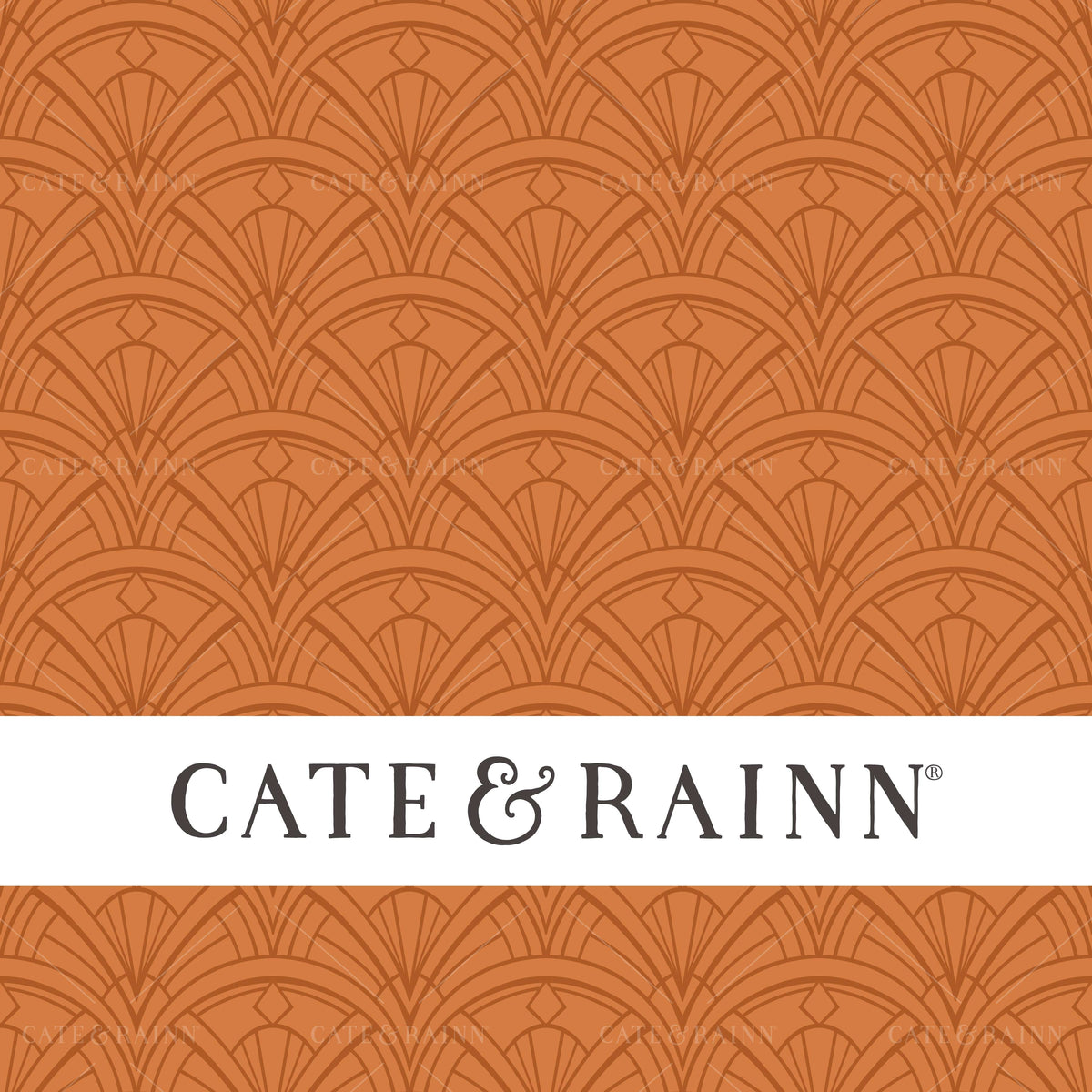Modern Ornate Art Deco Orange Seamless Pattern | Tropical Jungle Collection