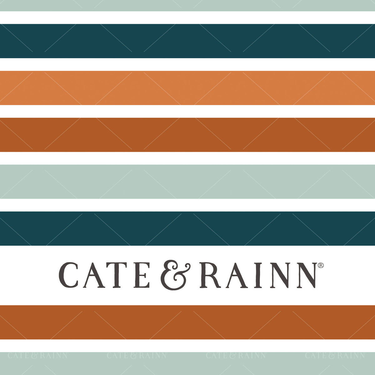 Orange and Teal Stripes Seamless Pattern | Tropical Jungle Collection