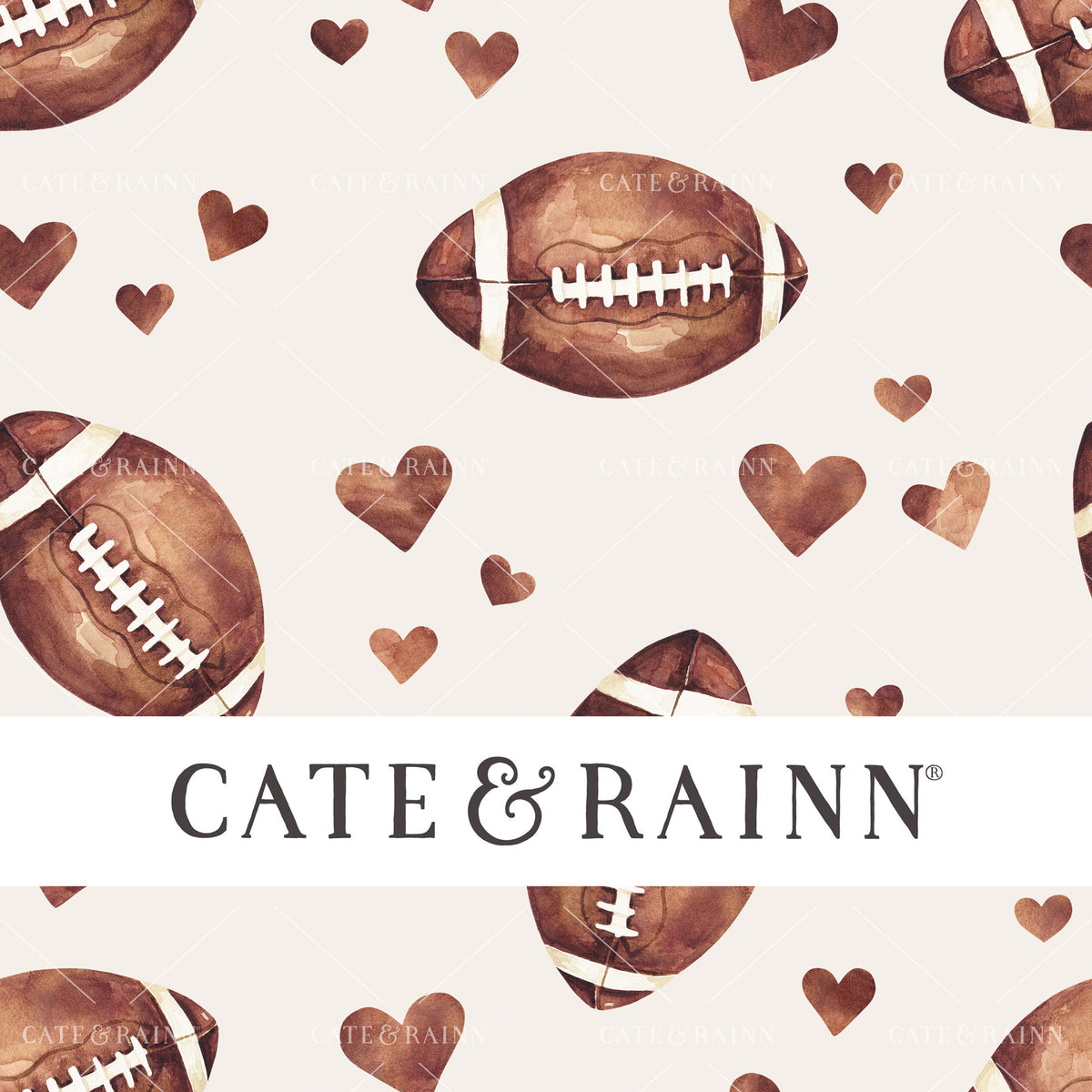 Football Valentine Seamless Pattern