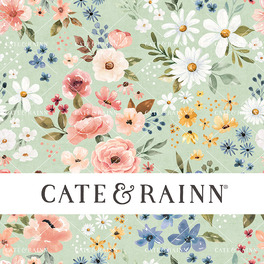 Wanderlust Floral on Sea Foam Green Seamless Pattern | Wanderlust Collection