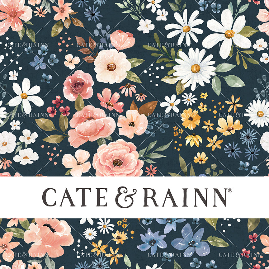 Wanderlust Floral on Navy Blue Seamless Pattern | Wanderlust Collection