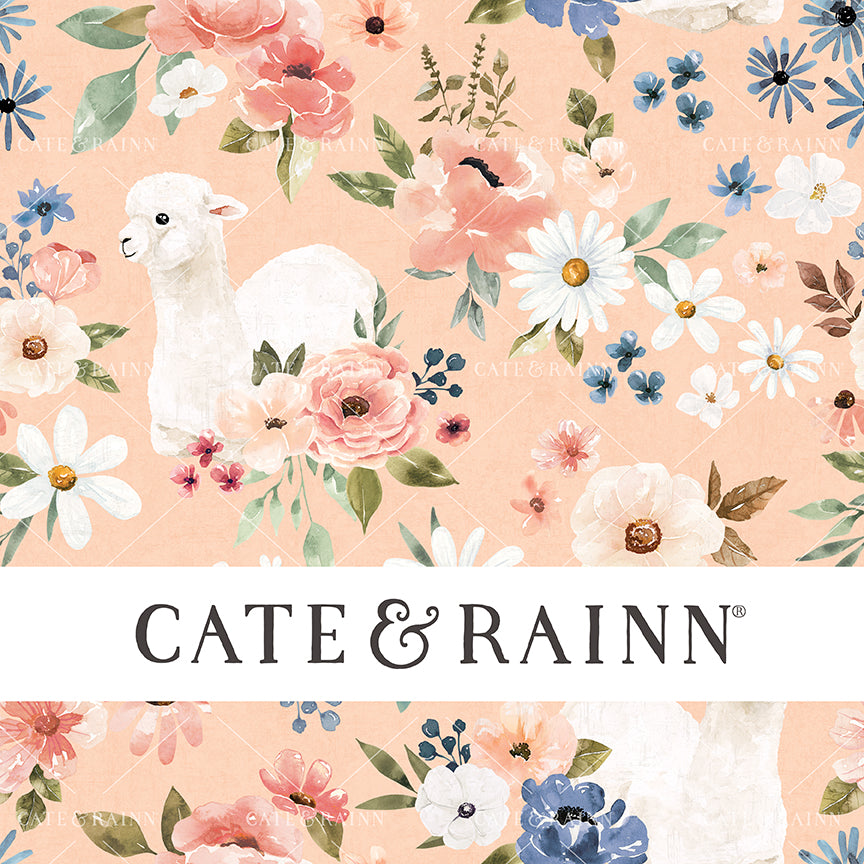 Blush Pink Llama Floral Seamless Pattern | Wanderlust Collection
