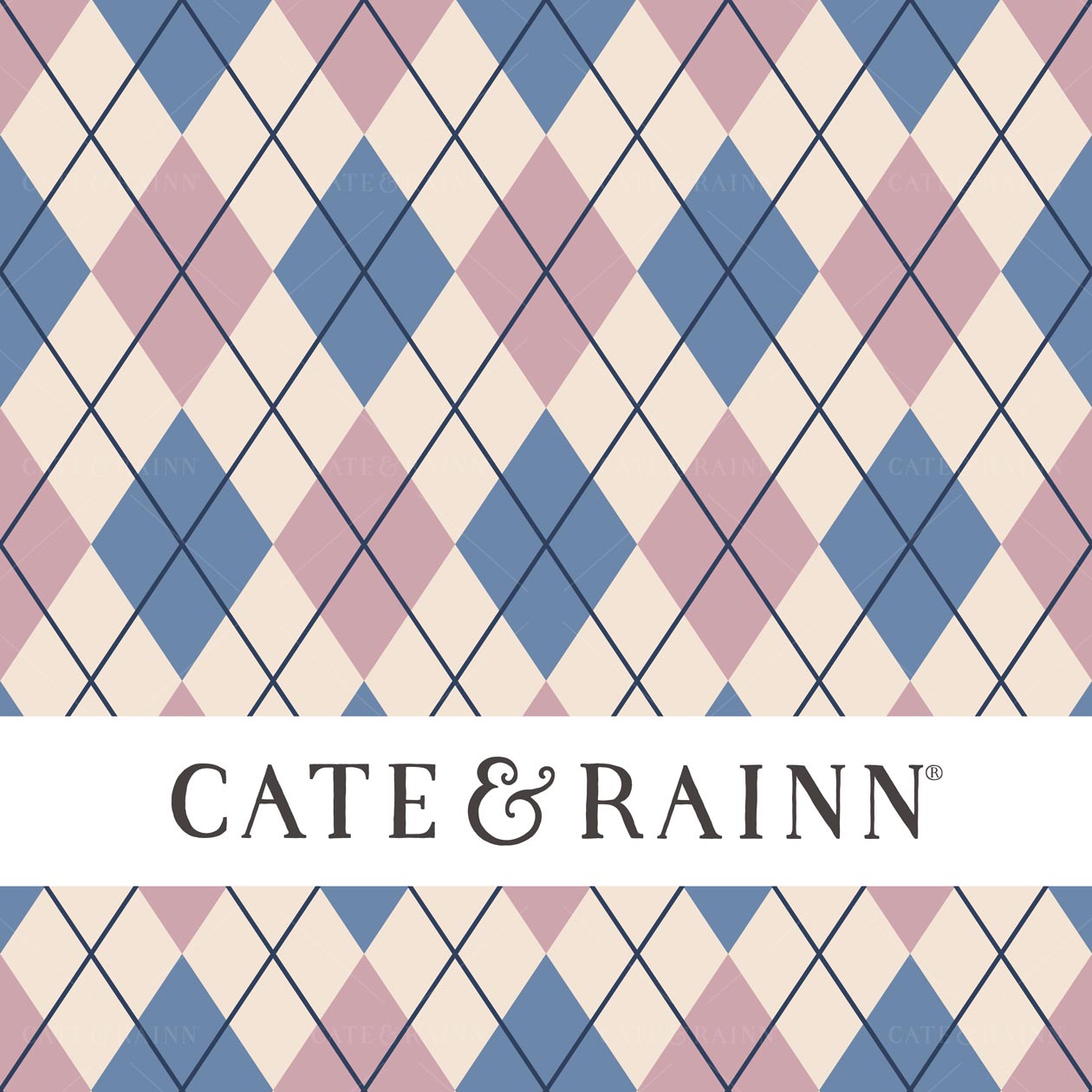 Sweet Blue and Purple Argyle Seamless Pattern by Cate & Rainn