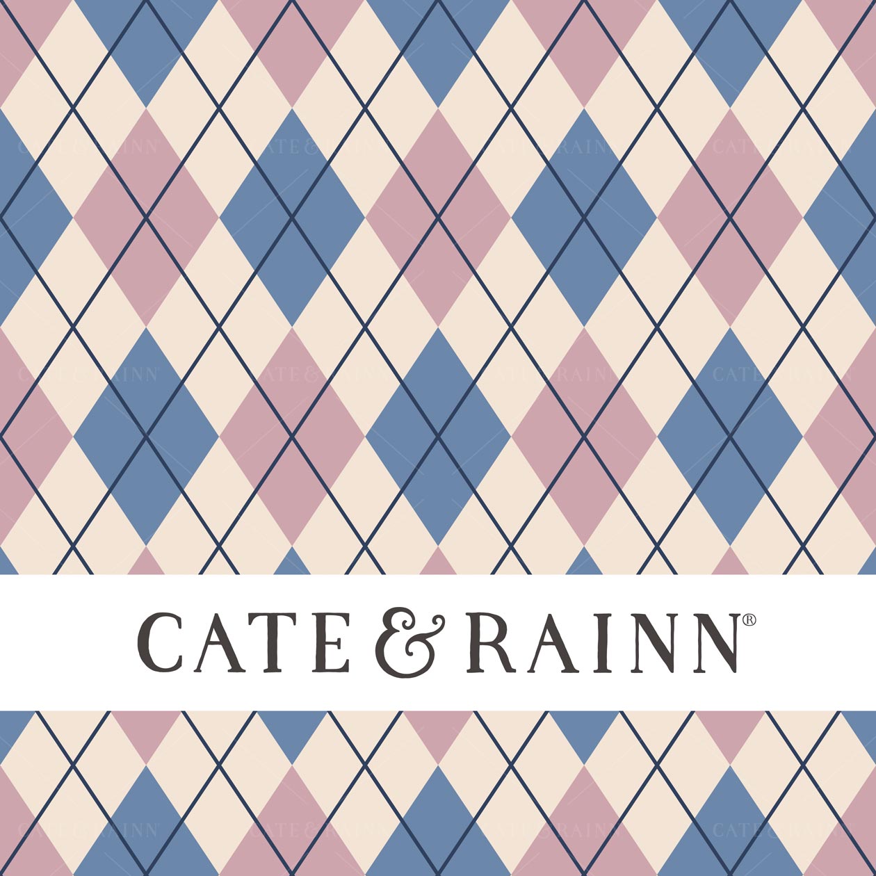 Sweet Blue and Purple Argyle Seamless Pattern by Cate & Rainn