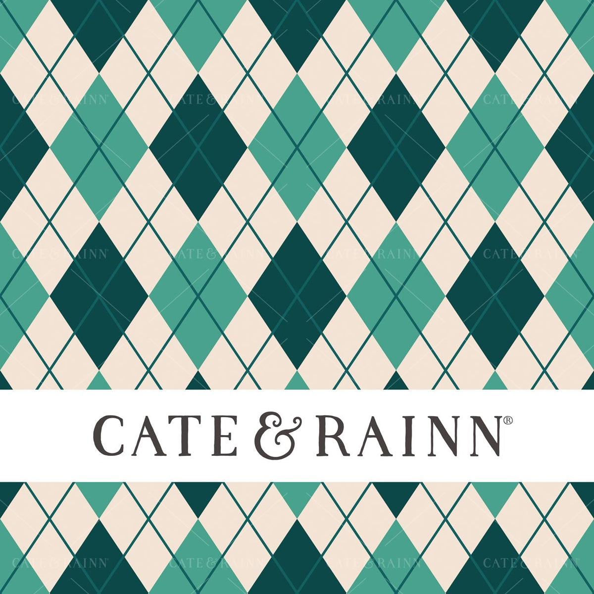 Teal Argyle Seamless Pattern | Whimsical Winter Candy Shoppe Collection