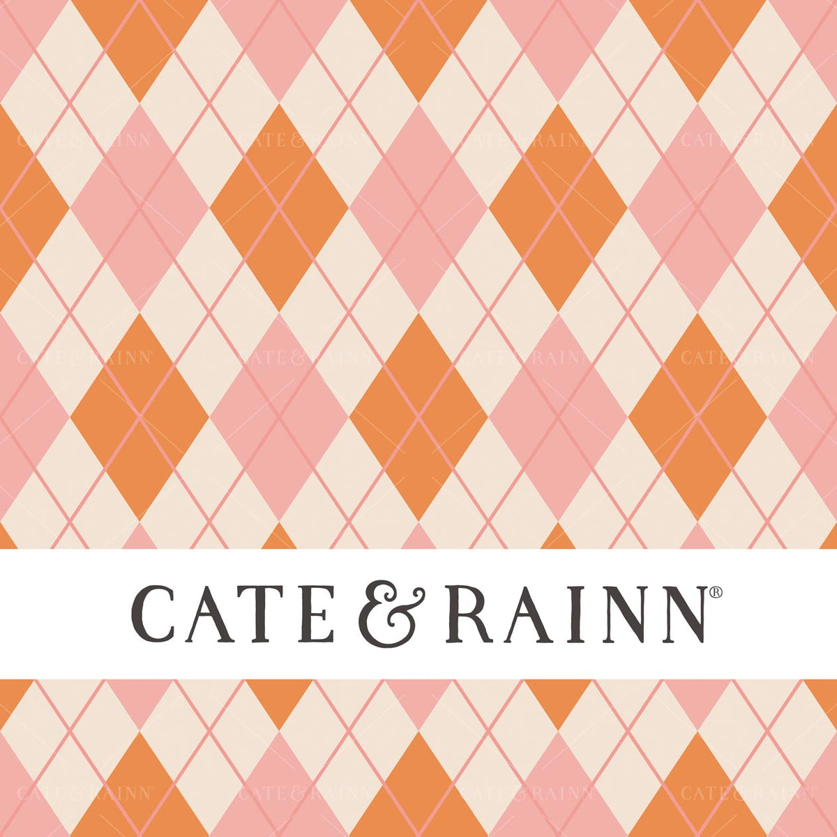 Pink and Orange Argyle Seamless Pattern | Whimsical Winter Candy Shoppe Collection