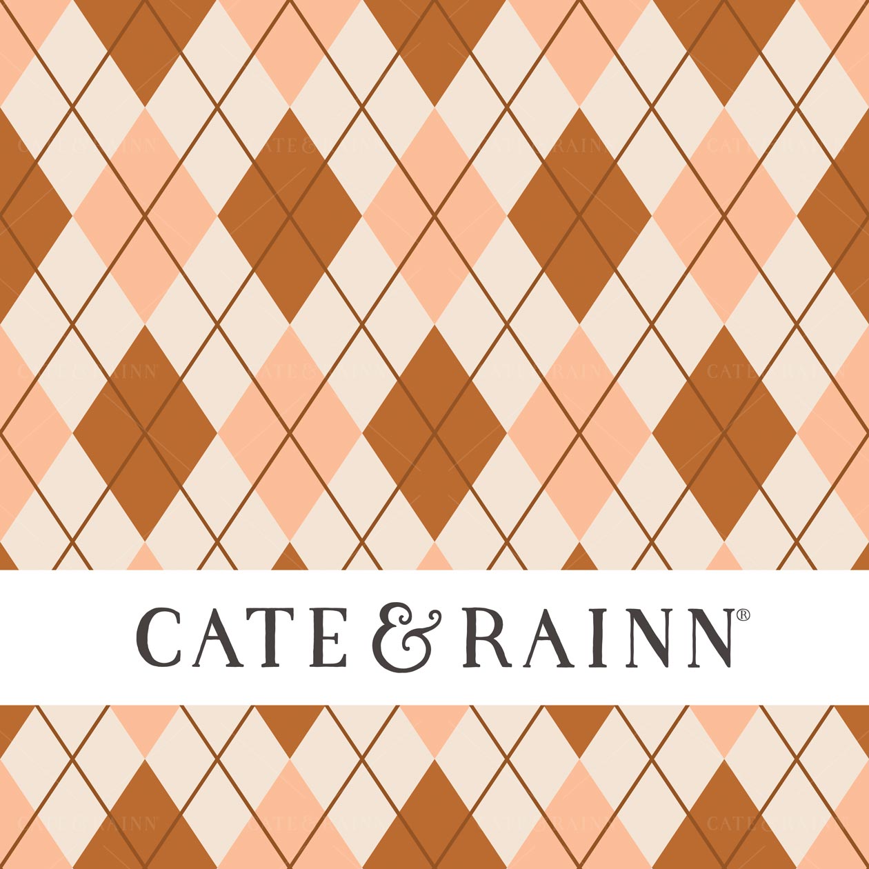 Orange Argyle Seamless Pattern Design by Cate and Rainn