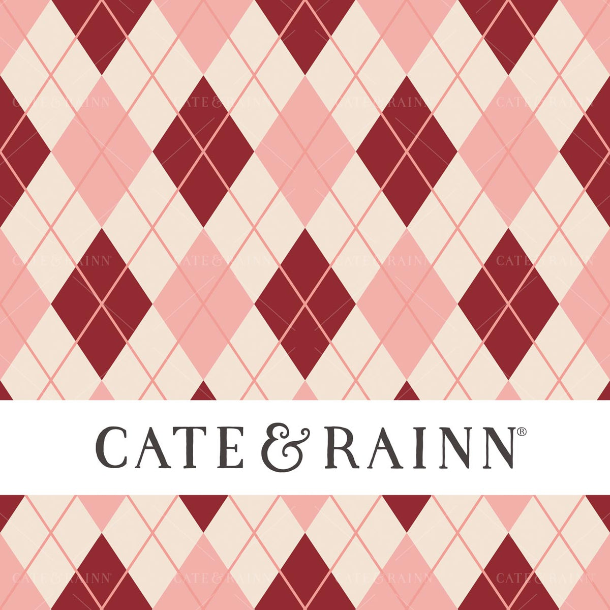 Pink and Red Argyle Seamless Pattern | Whimsical Winter Candy Shoppe Collection