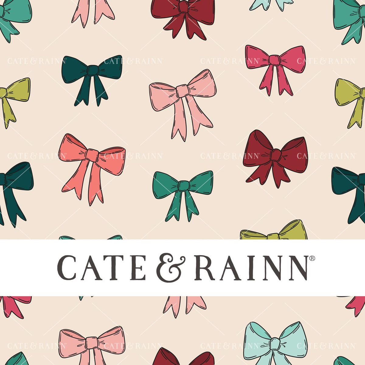 Colorful Bows Seamless Pattern | Whimsical Winter Candy Shoppe Collection