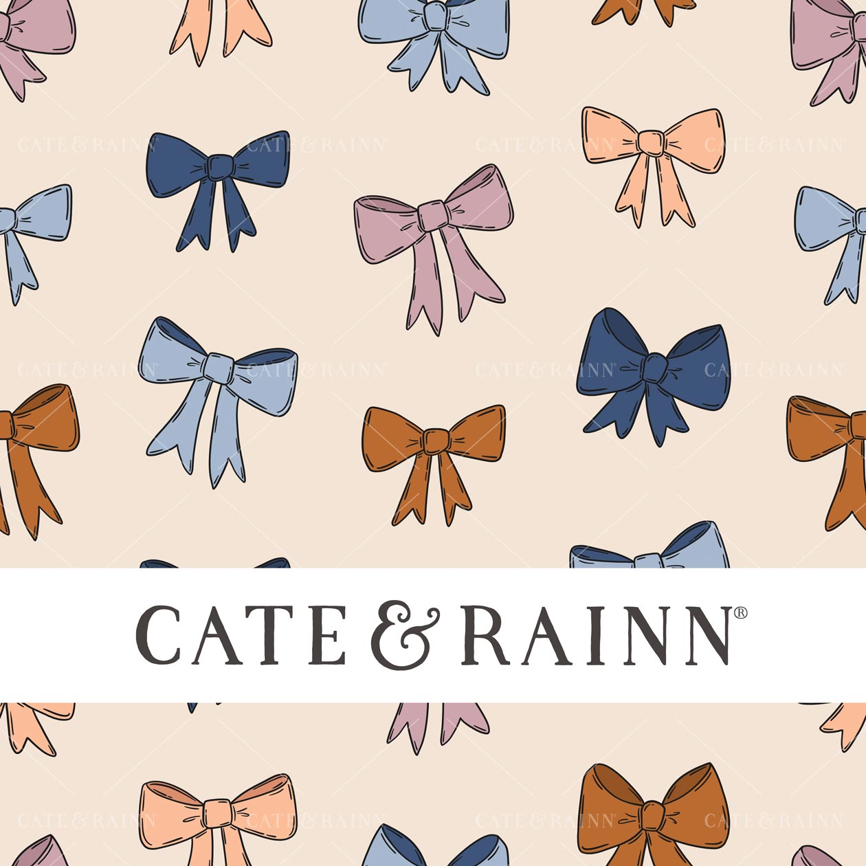 Vintage Coquette Bows Seamless Pattern Design by Cate & Rainn®