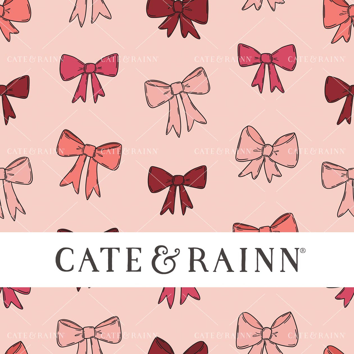 Pink and Red Bows Seamless Pattern | Whimsical Winter Candy Shoppe Collection