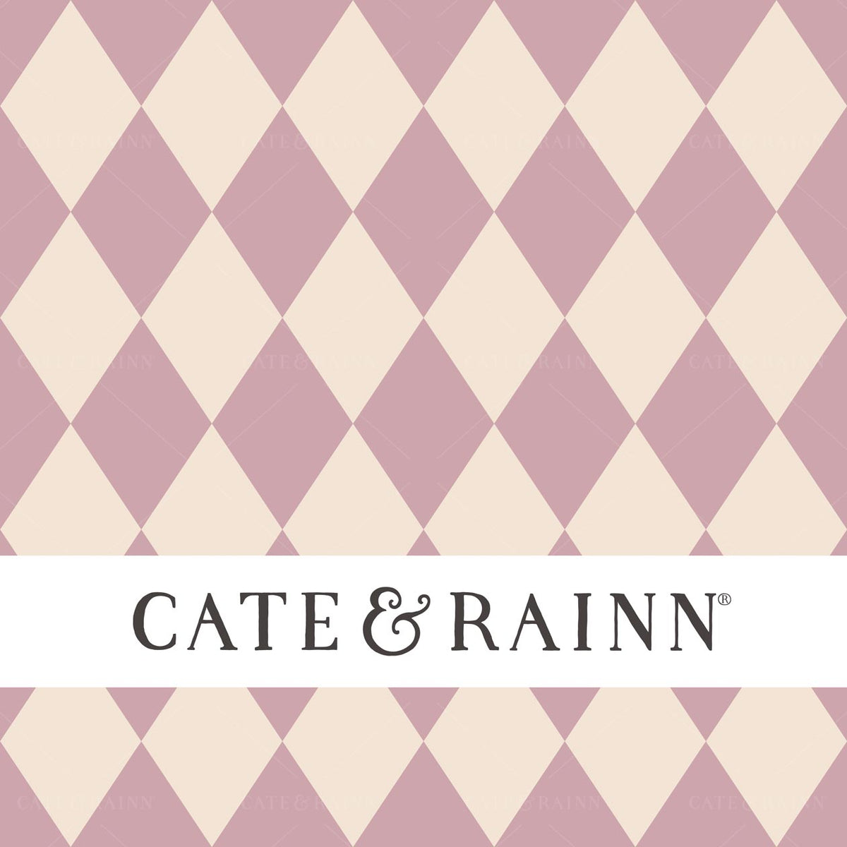 Purple and Cream Retro Diamond Print Seamless Pattern Design by Cate &amp; Rainn