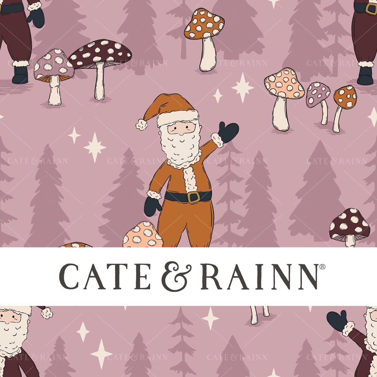 Winter Forest Santa Claus Seamless Pattern File by Cate & Rainn®