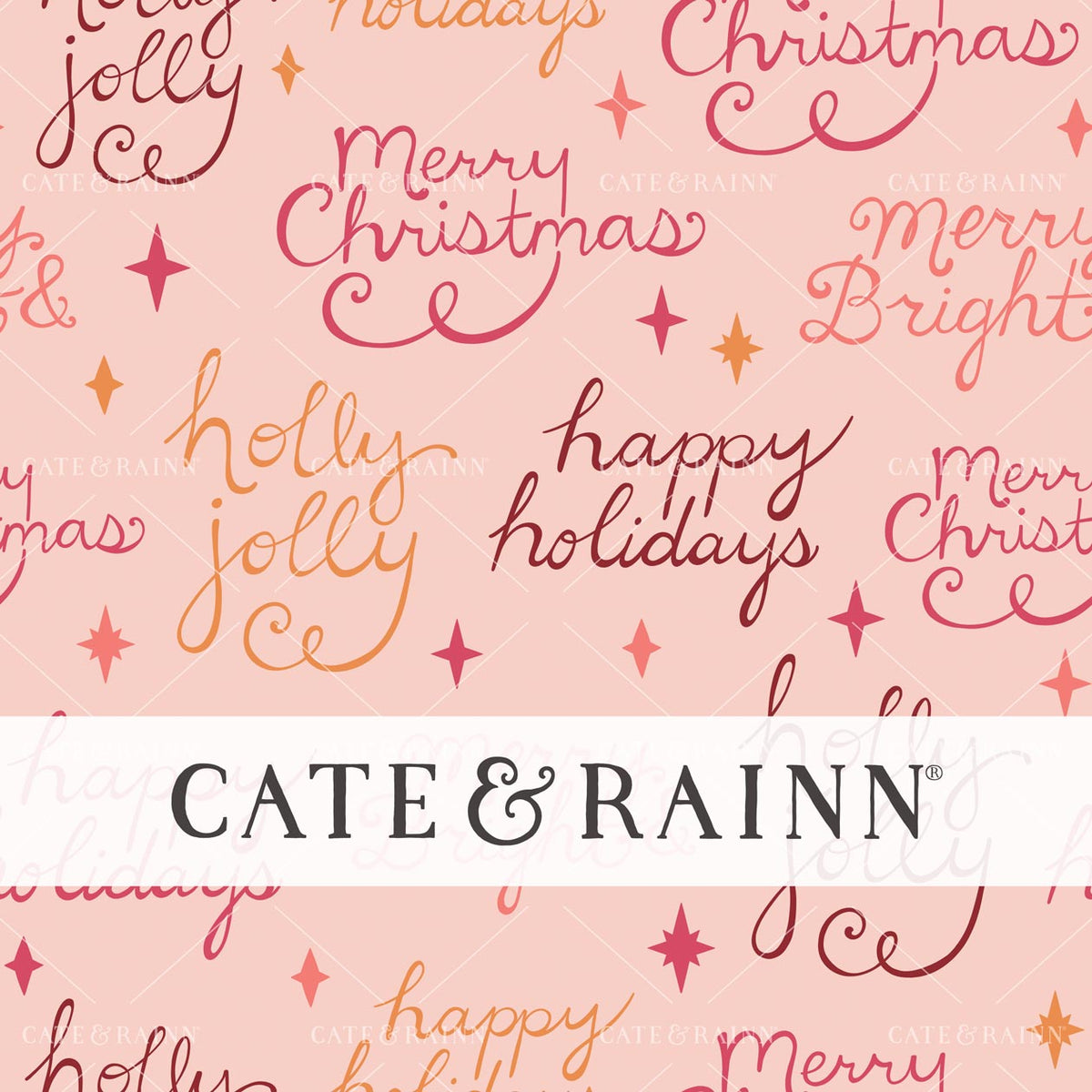 Retro Red and Pink Christmas Wishes on Pink Seamless Pattern | Whimsical Winter Candy Shoppe Collection