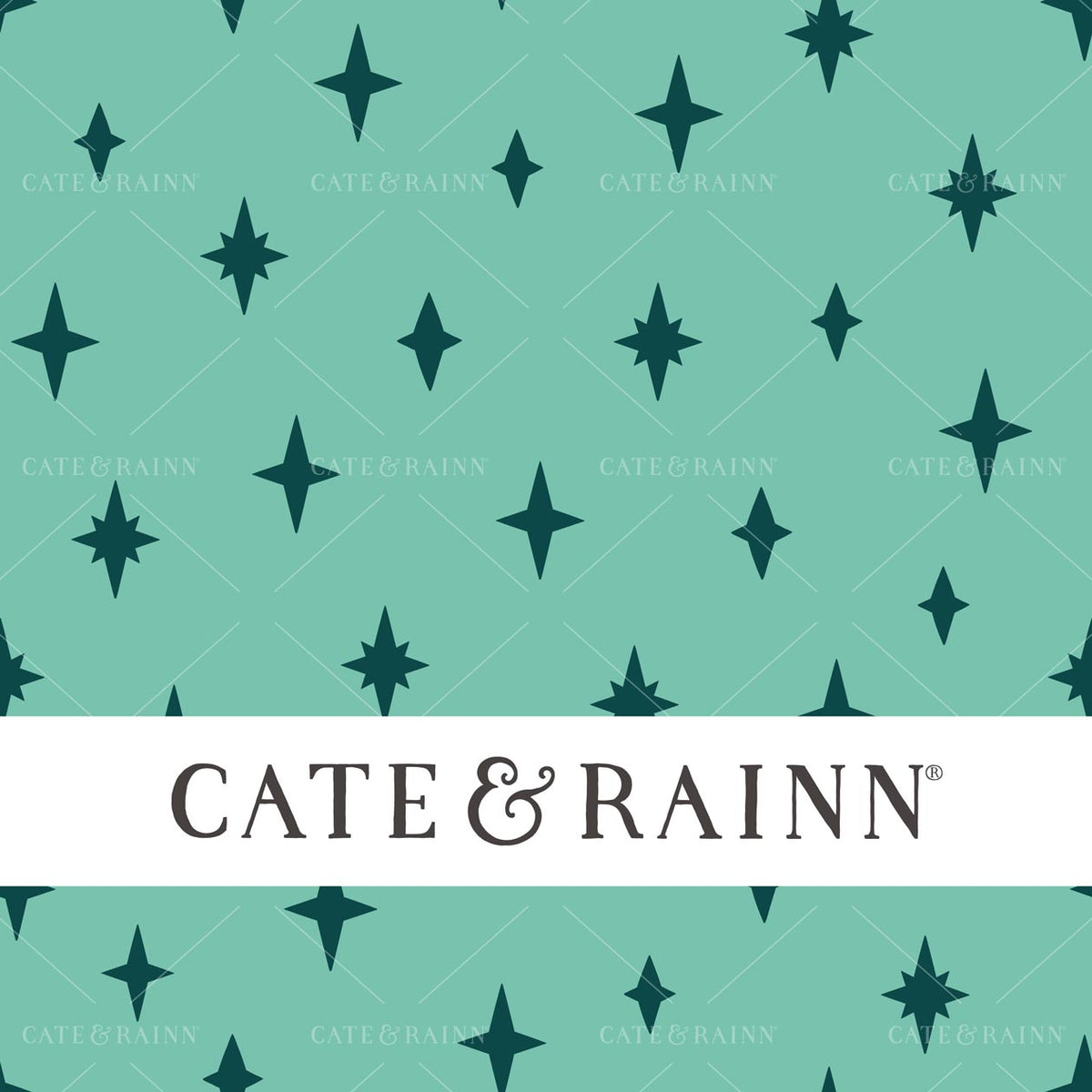 Aquamarine Retro Sparkles Seamless Pattern | Whimsical Winter Candy Shoppe Collection