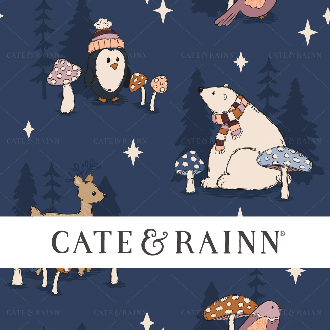 Winter Animals Seamless Pattern by Cate & Rainn