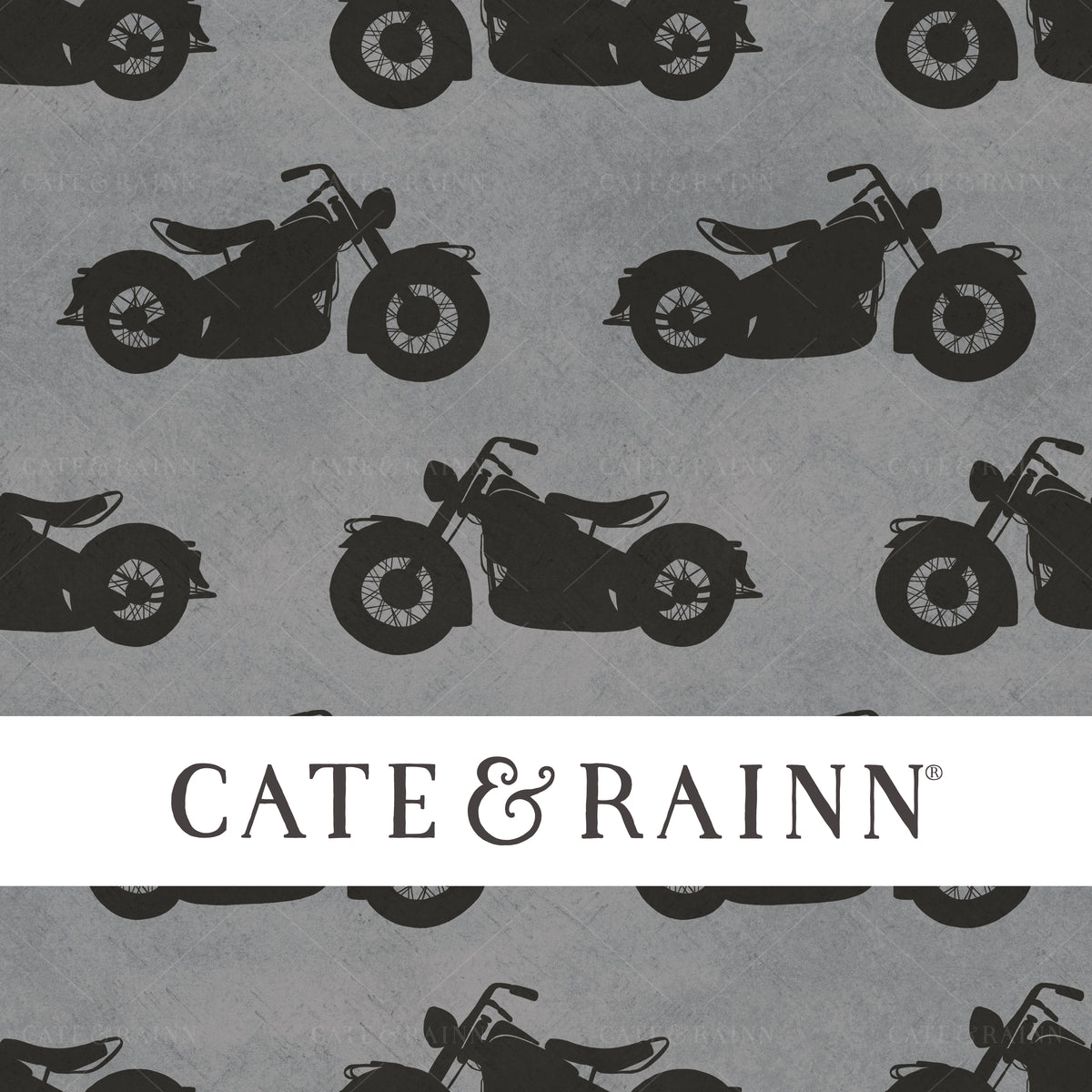 Motorcycle seamless pattern design by Cate and Rainn®